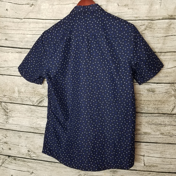 Stanley Adams Slim Fit Short Sleeve Button Down Shirt Size 15.5.Pit to pit app - Picture 5 of 9